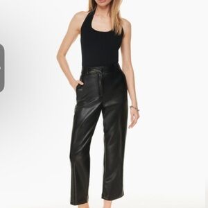 Aritzia Babaton Faux Leather Command Pant Black size 4